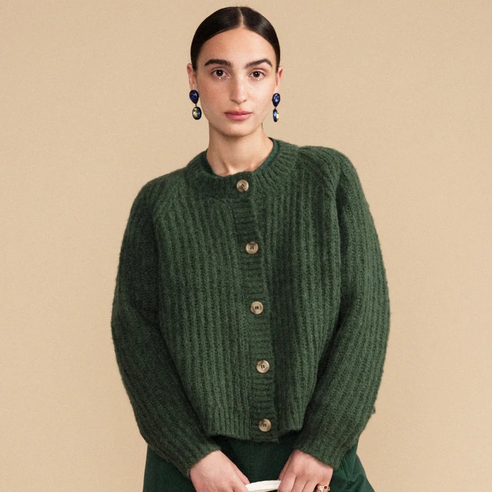 Hansel From Basel Kelly Green Chunky Cardigan